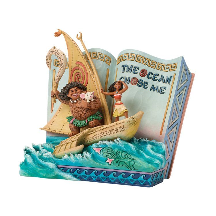 Jim Shore Disney Traditions 6018928 - Moana "The Ocean Chose Me" Storybook Figurine 18 cm